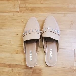 REPORT Nude mule with pearl detail 7.5